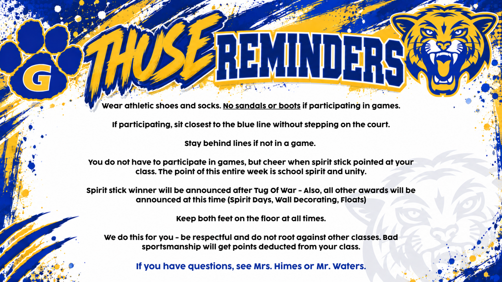 GHS Thuse Reminders 