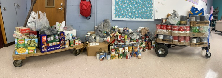 canned food donated by TCMS student body