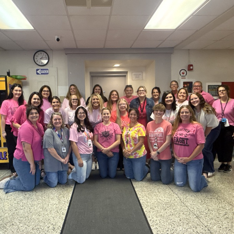 Memorial wears pink for Mrs. Crowe.