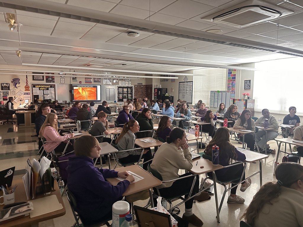8th grade students viewing procedure in Mrs. Alberssen and Ms. Graves room. 