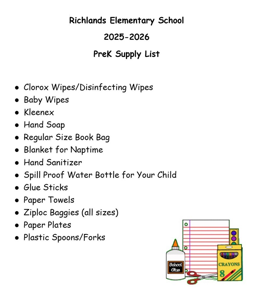 PreK Supply List 25-26