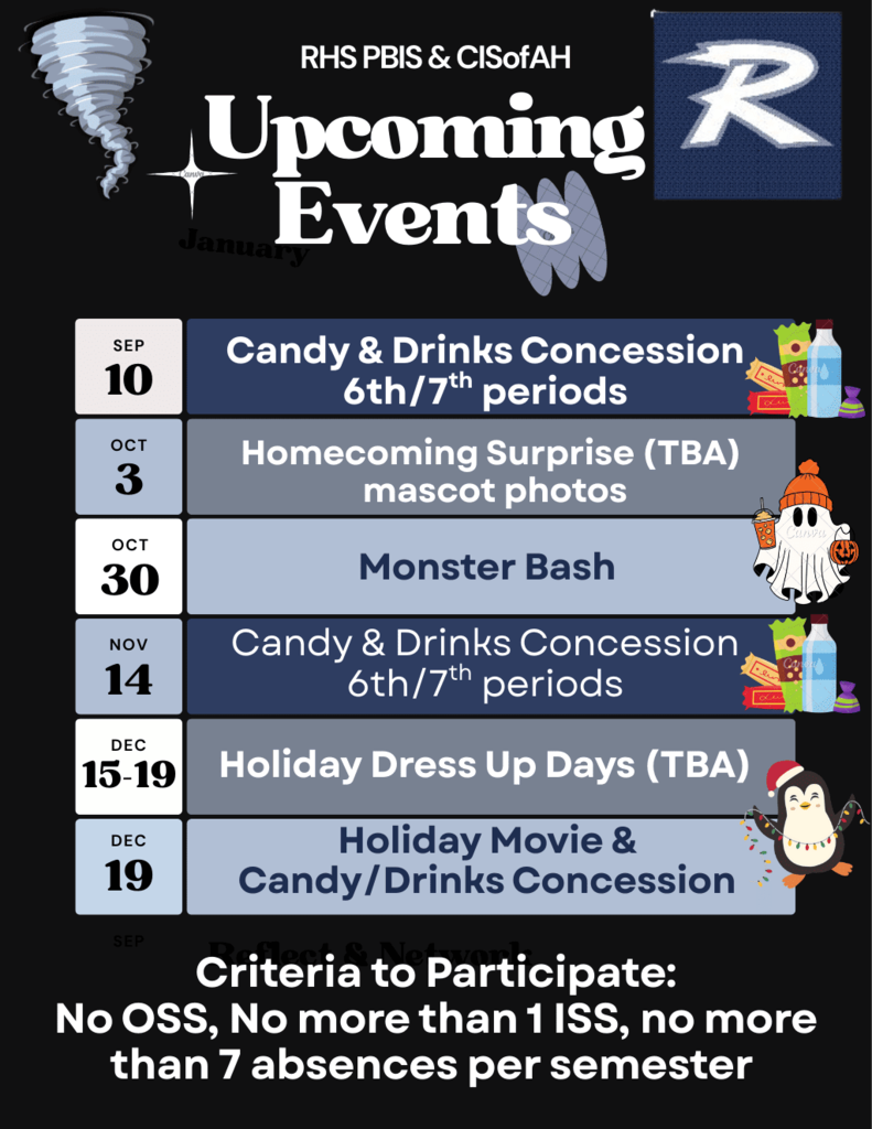 RHS Upcoming Events Fall 2025