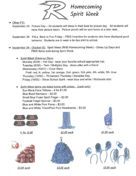 Spirit Week Begins Monday