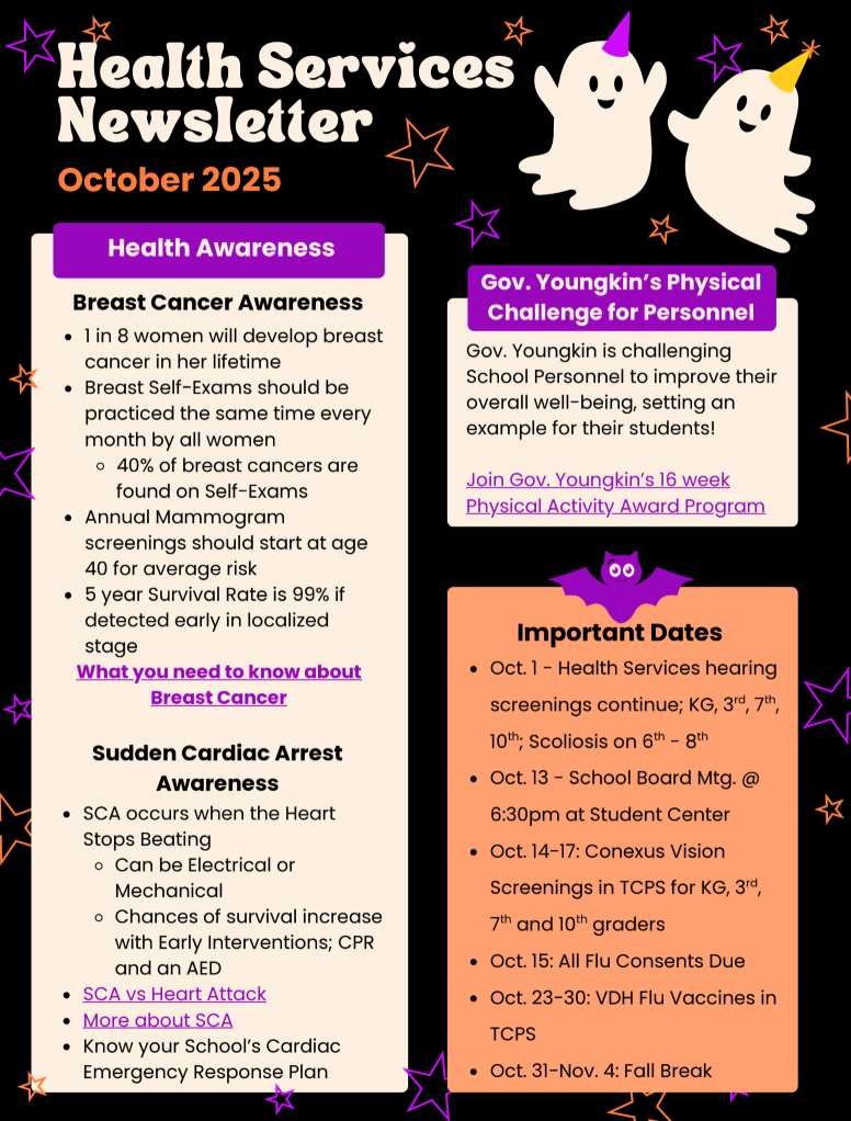 TCPS October Health Services Newsletter