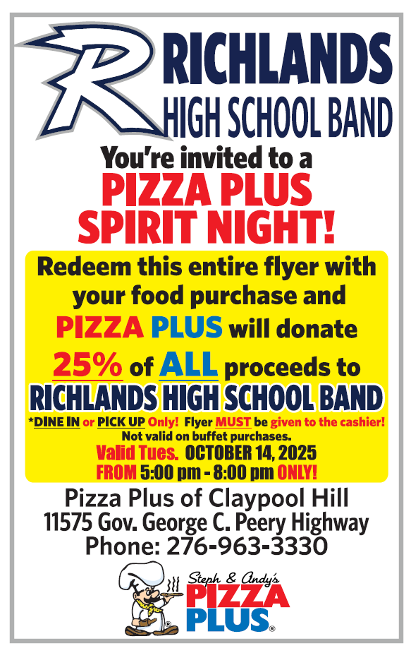 Band Pizza Plus Night Flyer