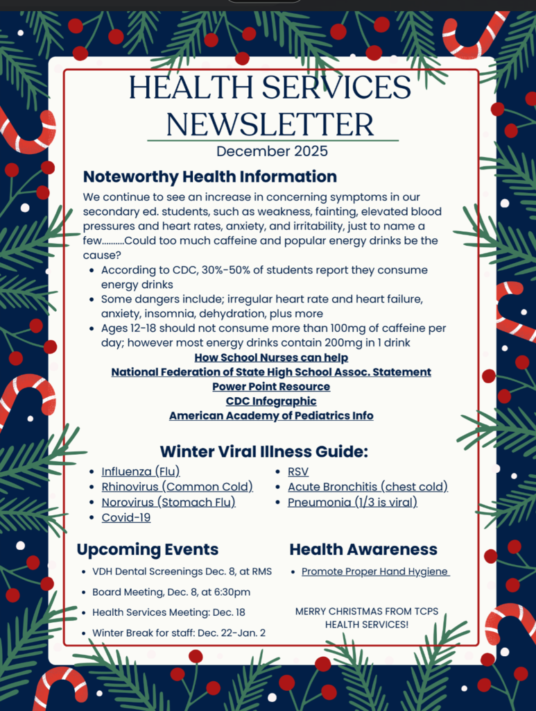 TCPS December 2025 Health Services Newsletter