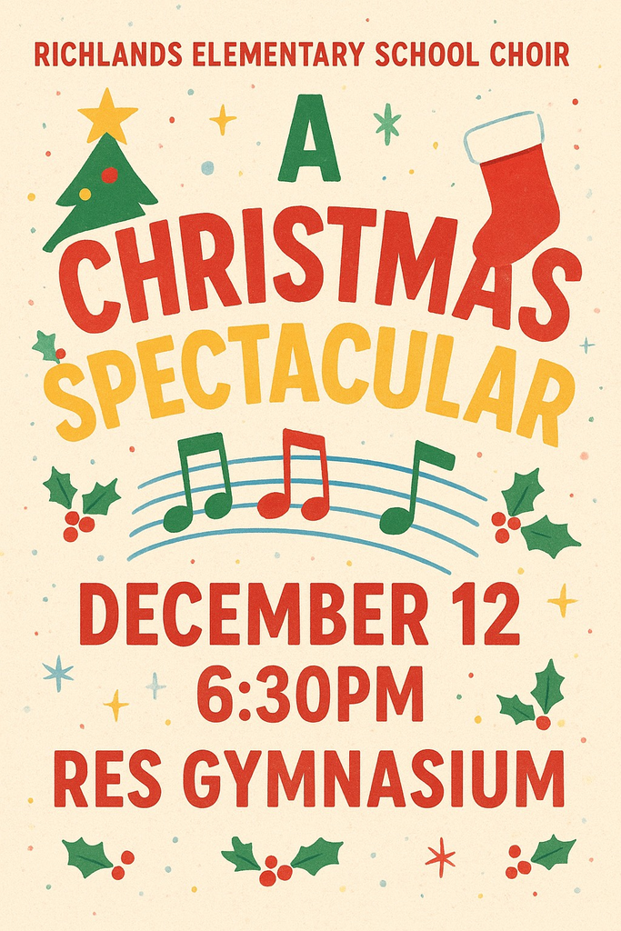 We invite everyone to our RES Choir Christmas Spectacular in the RES Gymnasium on Friday, December 12 at 6:30.