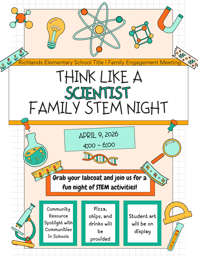 Join us for our RES Title I Family Engagement Meeting on April 9, 2026 from 4:00-6:00 pm.