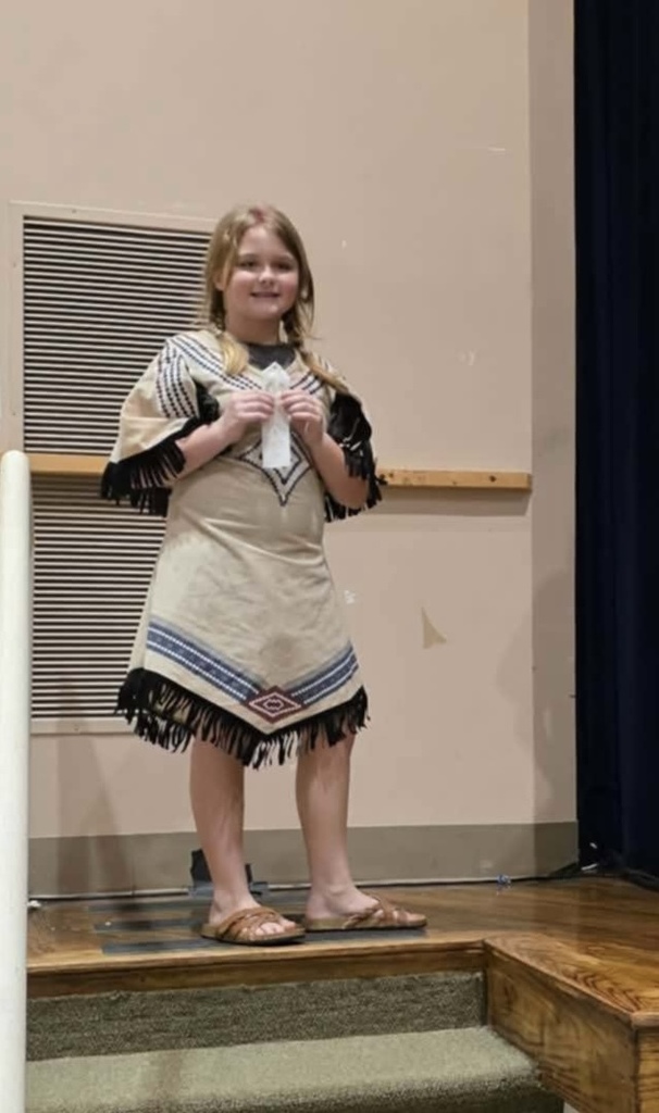 Rachel Childress got 3rd place with her performance about Sacagwea.