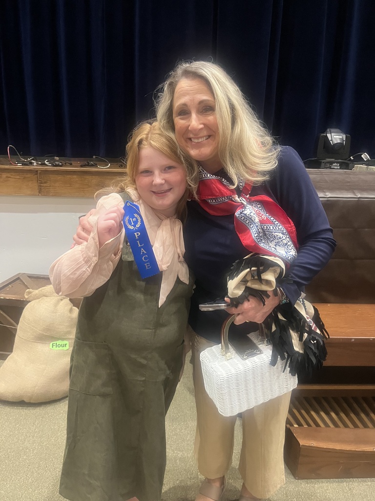 Caroline Hartless and her Virginia Studies teacher, Mrs. Anna Luttrell.  Caroline placed 1st with her individual exhibit.