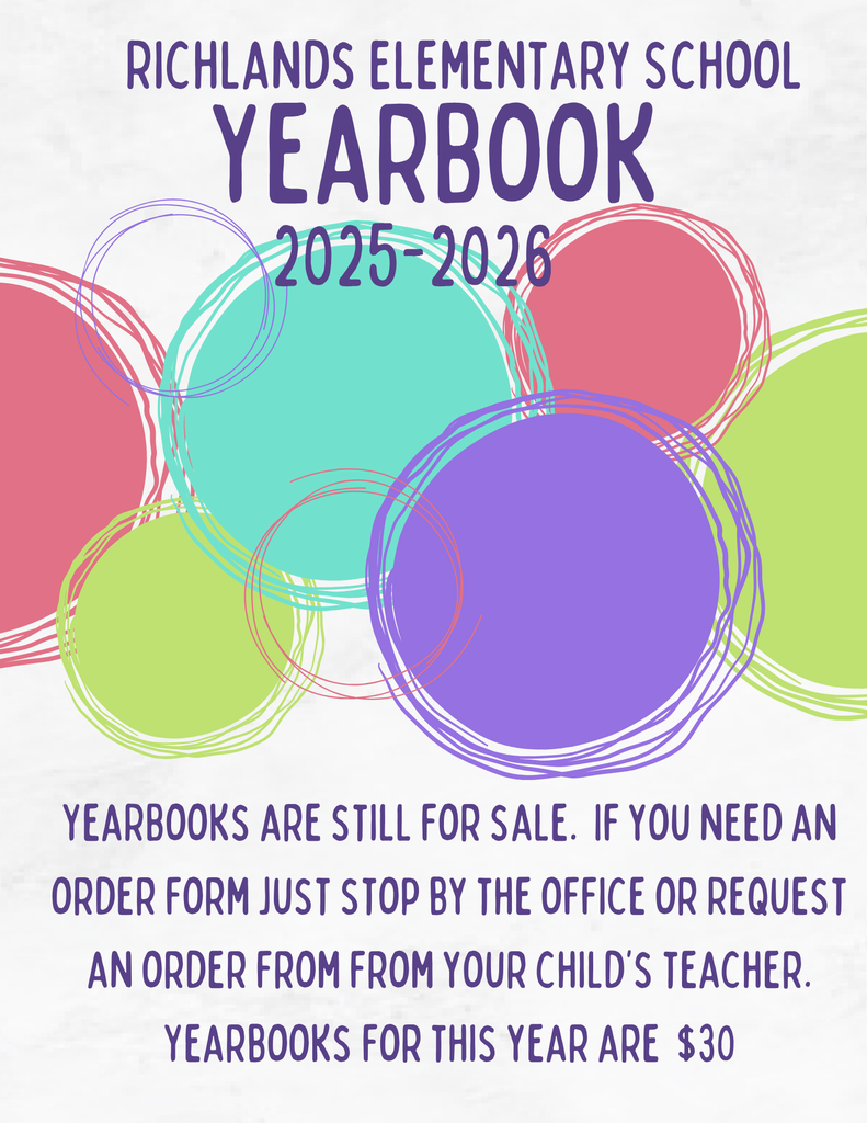 Yearbooks are still for sale.  If you need an order form just stop by the office or request an order from from your child’s teacher.  Yearbooks for this year are  $30