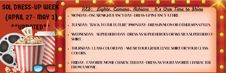 RES SOL Dress-up Week April 27 - May 1 - updated