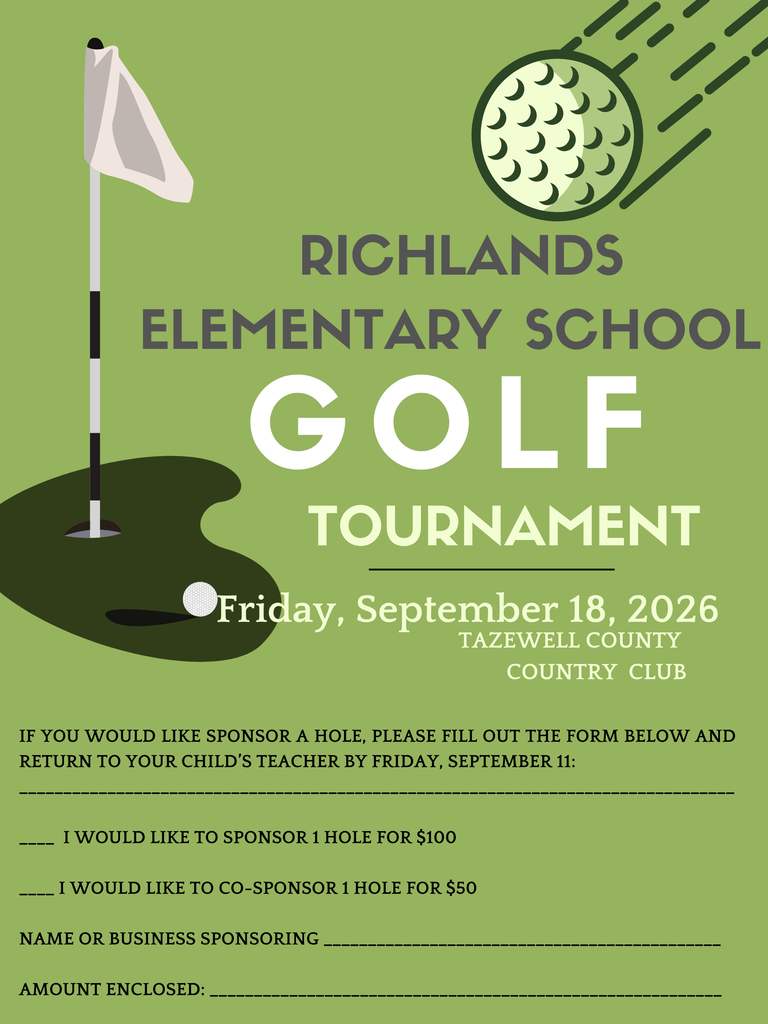 RES Golf Tournament hole sponsorship is $100 or to co-sponsor a hole is $50.