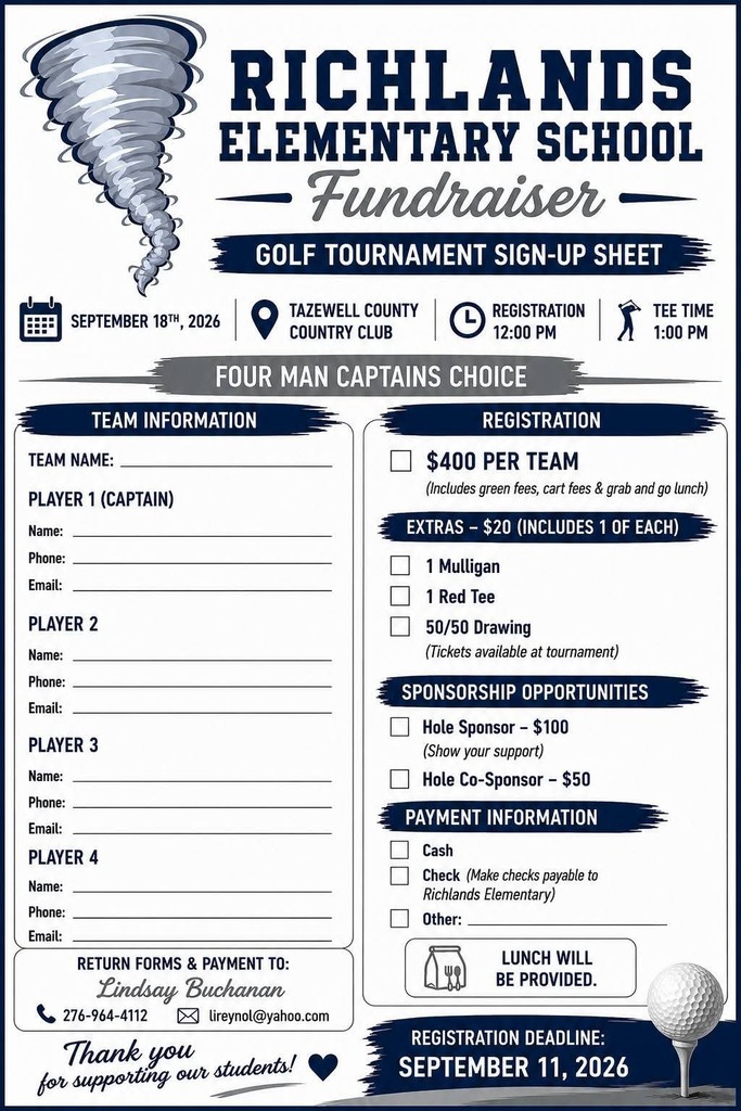 RES Golf Tournament Team Sign-in Form