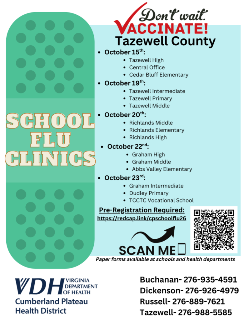TCPS Flu Vaccination Clinics 2026