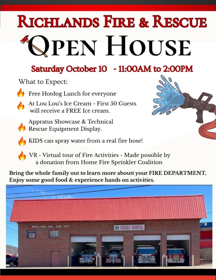 Richlands Fire Department Open House-October 10 from 11:00-2:00