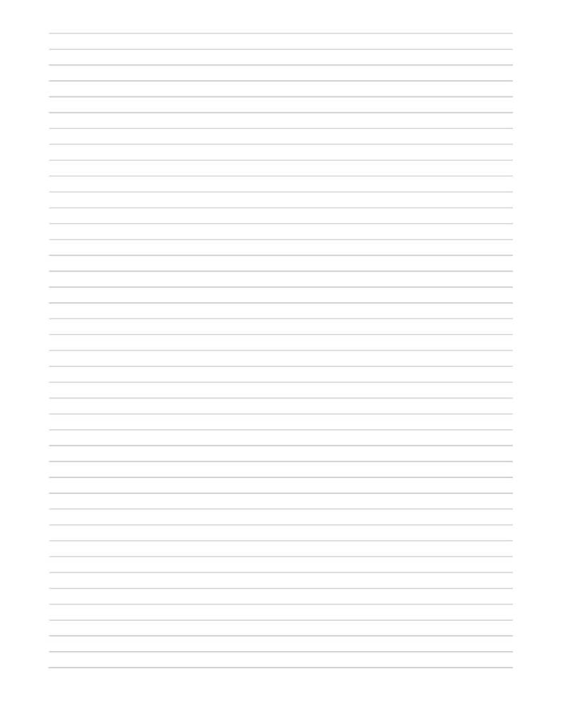 A white sheet with multiple horizontal lines, evenly spaced, against a plain white background.