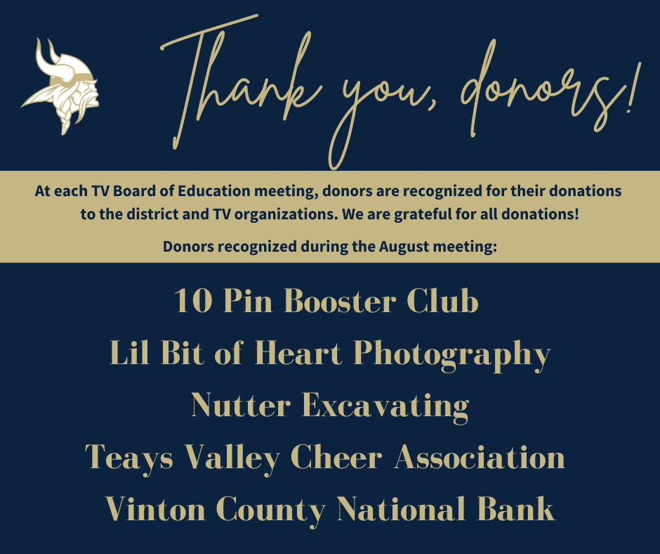 August Donations