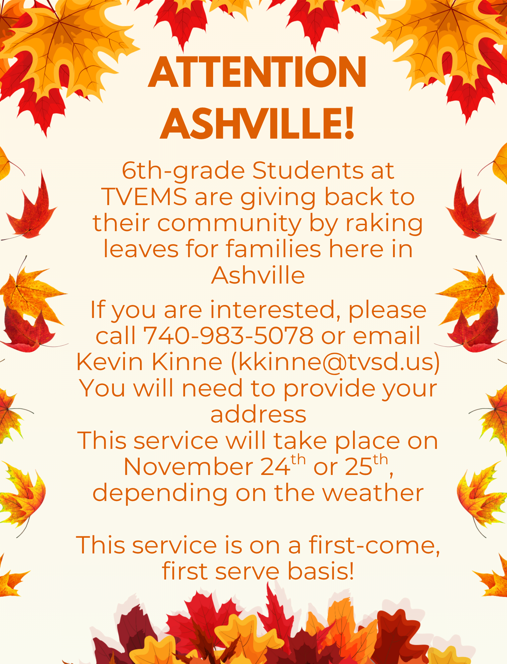 TVEMS 6th Grade Community Service