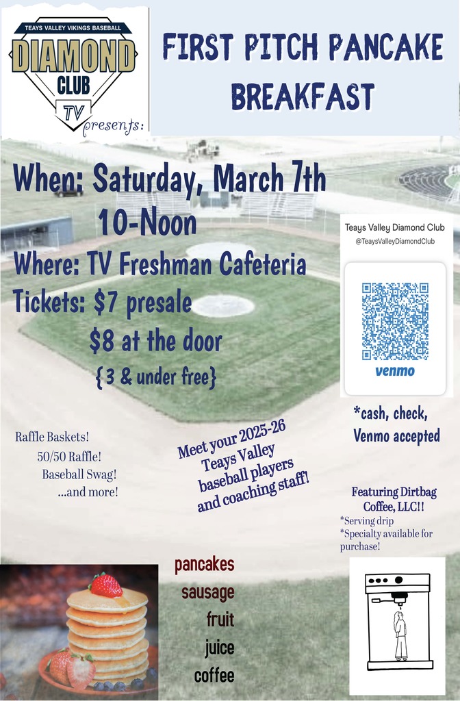 First Pitch Pancake Breakfast March 7th 10:00-12:00 