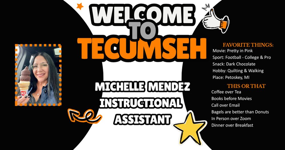 🌟 Welcome Wednesday! 🌟  Today, we’re excited to introduce Michelle Mendez, Instructional Assistant! 💛📚  When Miss Michelle isn’t supporting our students, you may find her behind the scenes bringing characters and stories to life through costuming! 🎭✨ She has costumed shows at the Croswell Opera House and is putting her talents to work again as the costumer for the upcoming TYT Middle School play. We can’t wait to see what she creates!  And when it’s time to relax, Michelle’s favorite TV show is Suits! 📺⚖️  We’re so happy to have Michelle as part of our tribe! Be sure to give her a big Welcome Wednesday hello! 👋🎉  #onetribe