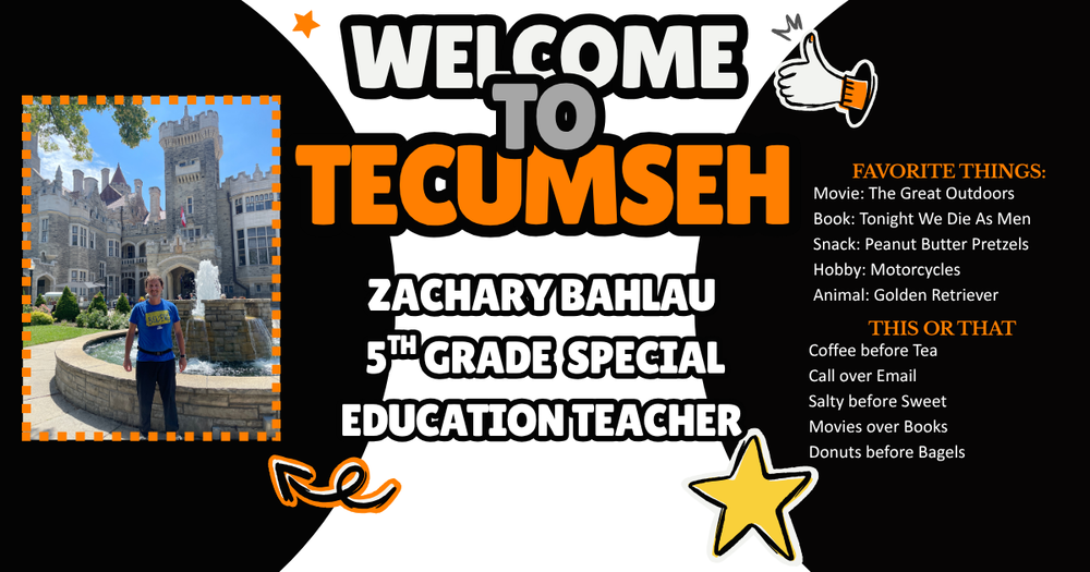 🚲 Welcome Wednesday! 🚲 Today we're excited to introduce Zachary (Zak) Bahlau, joining TMS as a 5th Grade Special Education Teacher. Here's a little more about Mr. Bahlau: 🚴 Loves life on two wheels, whether it's cycling or riding a motorcycle. Zak has traveled to Toronto multiple times for bicycle trips. 👨👩👧👦 Comes from a family of small business owners and spent summers working at the Stagecoach Stop and Golden Nugget in the Irish Hills. 🍖 Still enjoys helping out at his dad's restaurant, Randy's BBQ, during the summer whenever an extra hand is needed. We love the unique experiences and passions each of our staff members bring to TPS. Be sure to say hello and help us give each new face a warm welcome as we gear up for a fantastic school year! #onetribe