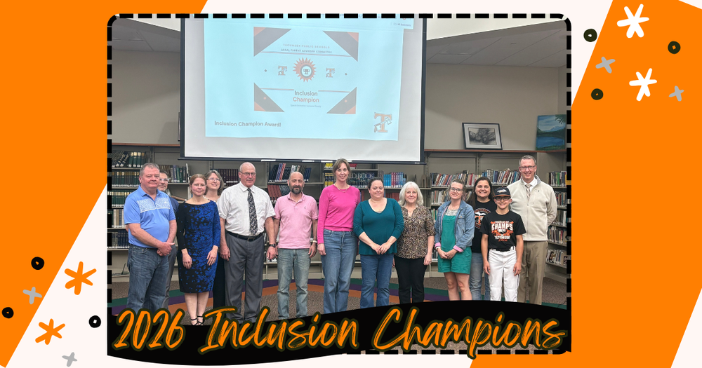 We are proud to recognize this year’s Inclusion Champion Award recipients! 🌟 The Inclusion Champion Award was launched in 2024 by the Lenawee Special Education Parent Advisory Committee to highlight exceptional staff across local districts who truly prioritize inclusion. When educators understand its value, all students benefit. The committee is proud to sponsor this award and shine a light on individuals who champion this important work. Inclusion Champions create environments where every child, regardless of their differences, feels valued, respected, and safe. They believe every student is capable and ensure each one feels welcomed. Whether through big actions or small moments, their impact makes a difference every day. At Monday night’s Board of Education meeting, Michelle Malewitz presented this year’s Inclusion Champion Award recipients: • Cheryl Bartolo – ELC Speech Therapist • Christina Horner – TMS Instructional Assistant, with son Zachary Horner, TMS student • Danielle Yielding – TMS Instructional Assistant • Lindsey Chase – THS PE Teacher (not pictured) Congratulations to our outstanding Inclusion Champions! #onetribe #inclusionchampions