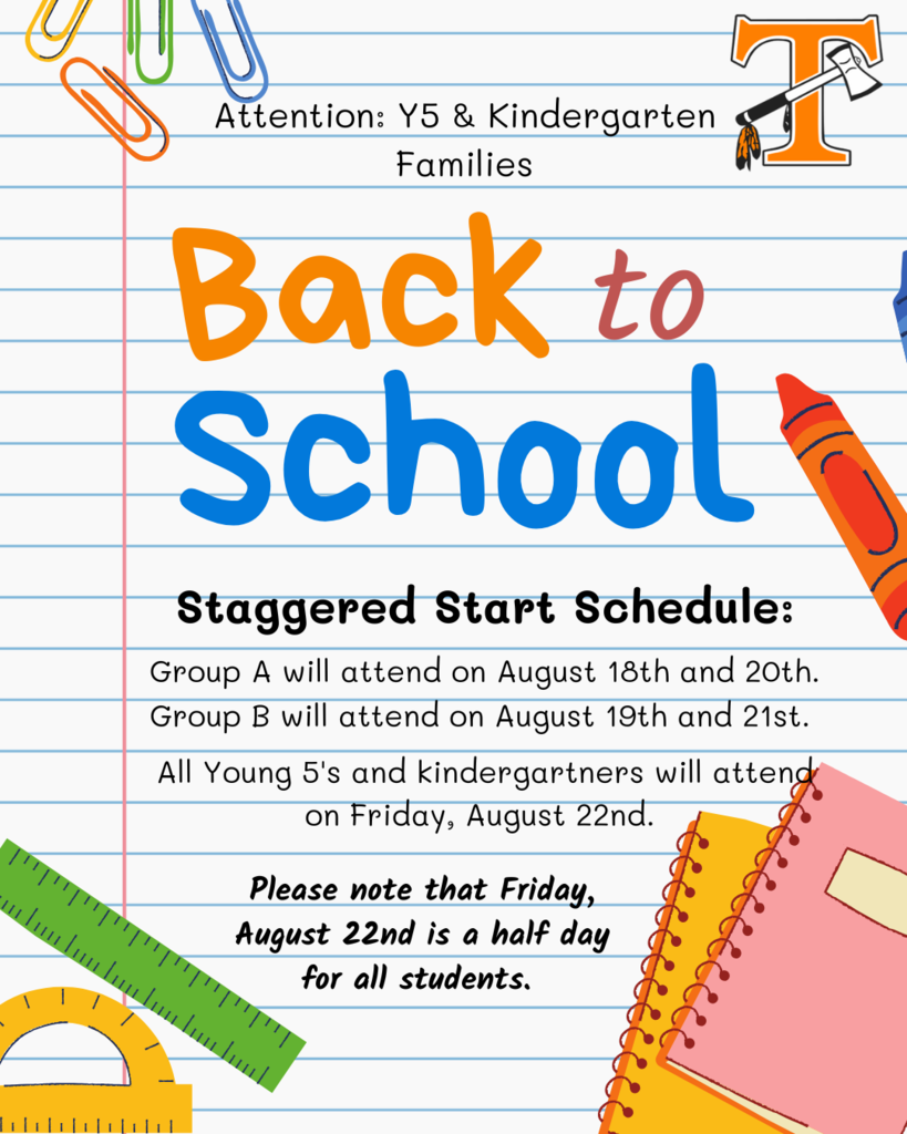 We are just one week away from the start of the new school year! Young 5's and Kindergarten families at Sutton and Tecumseh Acres Early Learning Centers, you will be on the staggered start schedule next week. Group A will attend on August 18th and 20th, and Group B will attend on August 19th and 21st. All Young 5's and kindergartners will attend on Friday, August 22nd. Families will receive a communication regarding what group they are in. Please note that Friday, August 22nd is a half day for all students.  The District Calendar can be found here: https://5il.co/396na