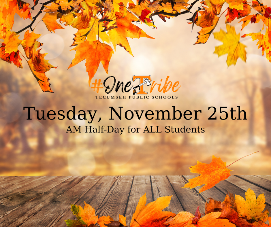📢 Reminder Tuesday, November 25th, is a half day for all students.   District Calendar: https://5il.co/396na
