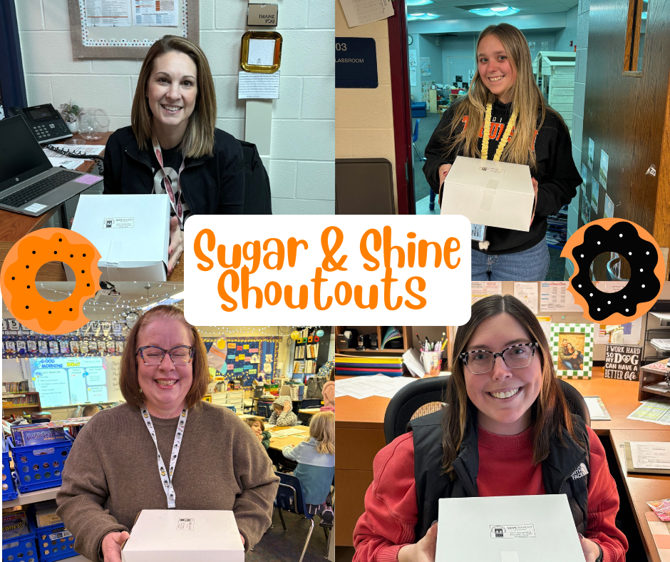✨🍬 Sugar & Shine Shoutout 🍬✨ Today, we’re celebrating FOUR staff members who bring the sugar, the shine, and a whole lot of sparkle to our district every single day with thoughtful donations from Levs Bakery of Tecumseh! •	Emily Wines, District Nurse •	Shawn Broadhurst, Lead Preschool Teacher at Tecumseh Preschool •	Deidre Wagoner, 2nd Grade Teacher at Tecumseh Acres ELC •	Emily Schneider, Counseling/TVA Secretary at Tecumseh High School  Thanks for adding so much flavor, sparkle, and heart to our district every day. We donut know what we’d do without you! 🍩 Want to recognize a staff member or volunteer who deserves some Sugar & Shine? Use the link to submit your shoutout! https://forms.gle/odTmuk17eozrKvKE8 Let’s keep the sweetness going! 🍭 #onetribe 