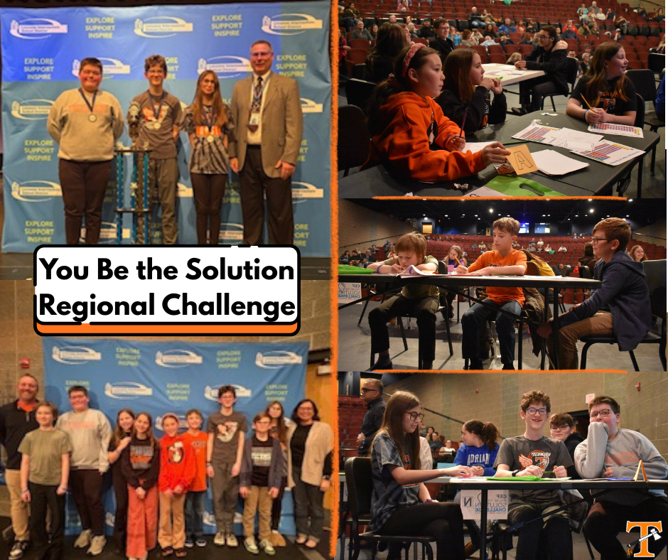 On Tuesday, February 17, nine Tecumseh Middle School students competed in the You Be the Solution Regional Challenge at Adrian High School. This chemistry competition consists of four rounds of rigorous questions based on high school and introductory college-level chemistry concepts.  TMS was represented by five fifth-grade students, two sixth-grade students, and two eighth-grade students. We are proud of all participants for their preparation and effort.  Congratulations to the team of Annabelle Beyer (6th grade), Colin Marsh (8th grade), and Reed Philip (8th grade) for earning first place in the competition!  #onetribe