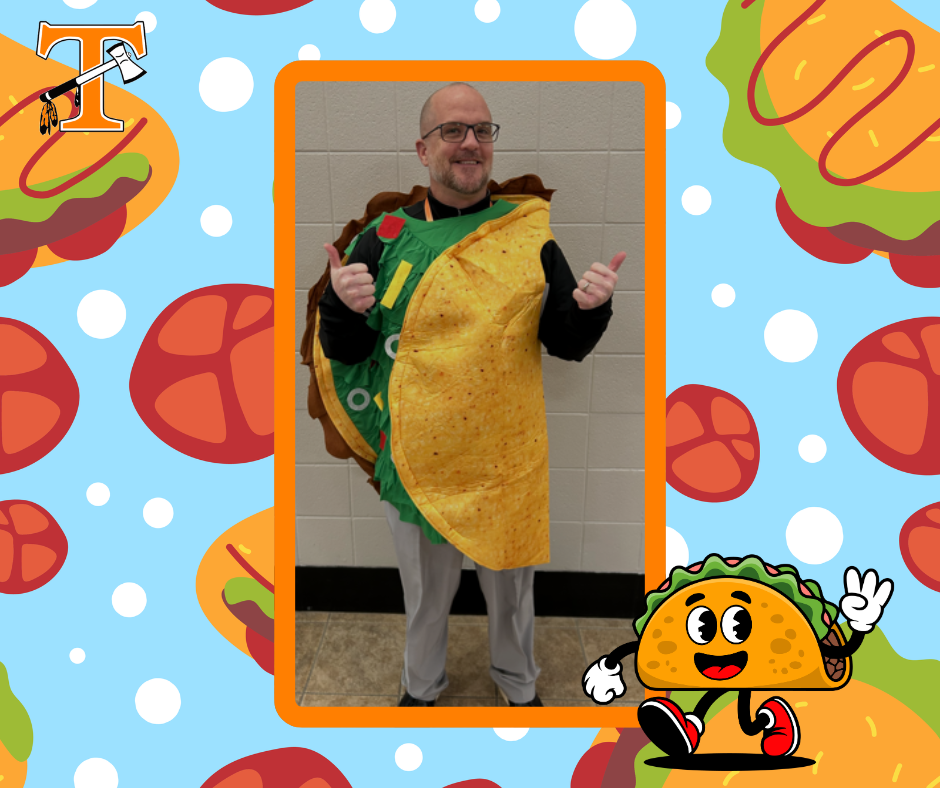 🌮🎉 TAC-O ‘BOUT AN INCREDIBLE JOB! 🎉🌮 THS students were challenged, and they absolutely delivered! Not only did they meet the walking taco goal, but they also crunched right past it. Our incredible THS lunch team served an amazing 387 walking tacos, smashing the previous record of 320. That’s what we call true taco domination! 🙌 And as promised… the reward did not disappoint! 😄 Students were treated to the unforgettable sight of Assistant Principal Dolson serving up some serious style in a taco costume, proving once and for all that he’s got plenty of school spirit. Thank you to everyone who participated and made this event such a fun and flavorful success. Our students continue to taco ‘bout how awesome this was! #onetribe