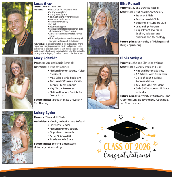 🎓 Celebrating Our Top 2026 Graduates! 🎓  We are proud to recognize nine outstanding students as our Top Graduates of the Class of 2026! Their dedication to academic excellence, leadership, athletics, and extracurricular involvement has truly set them apart.  These remarkable students have excelled both inside and outside the classroom, earning scholarships, leadership positions, athletic honors, and even national recognition for their achievements. Their hard work, determination, and commitment to success are an inspiration to our entire community.  As they take the next step toward higher education and future career exploration, we congratulate them on all they have accomplished and look forward to seeing all they achieve in the years ahead.  Please join us in celebrating these exceptional students and wishing them continued success! 🌟👏   #ClassOf2026 #TopGraduates #FutureLeaders #onetribe