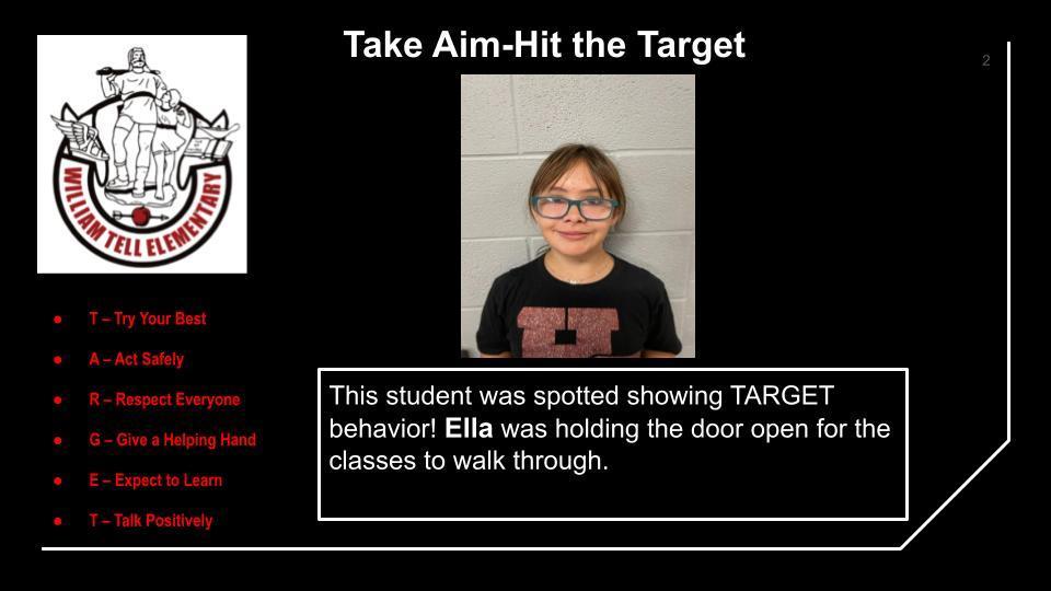 August Take Aim Winners
