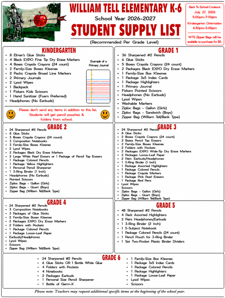 26-27 Supply List