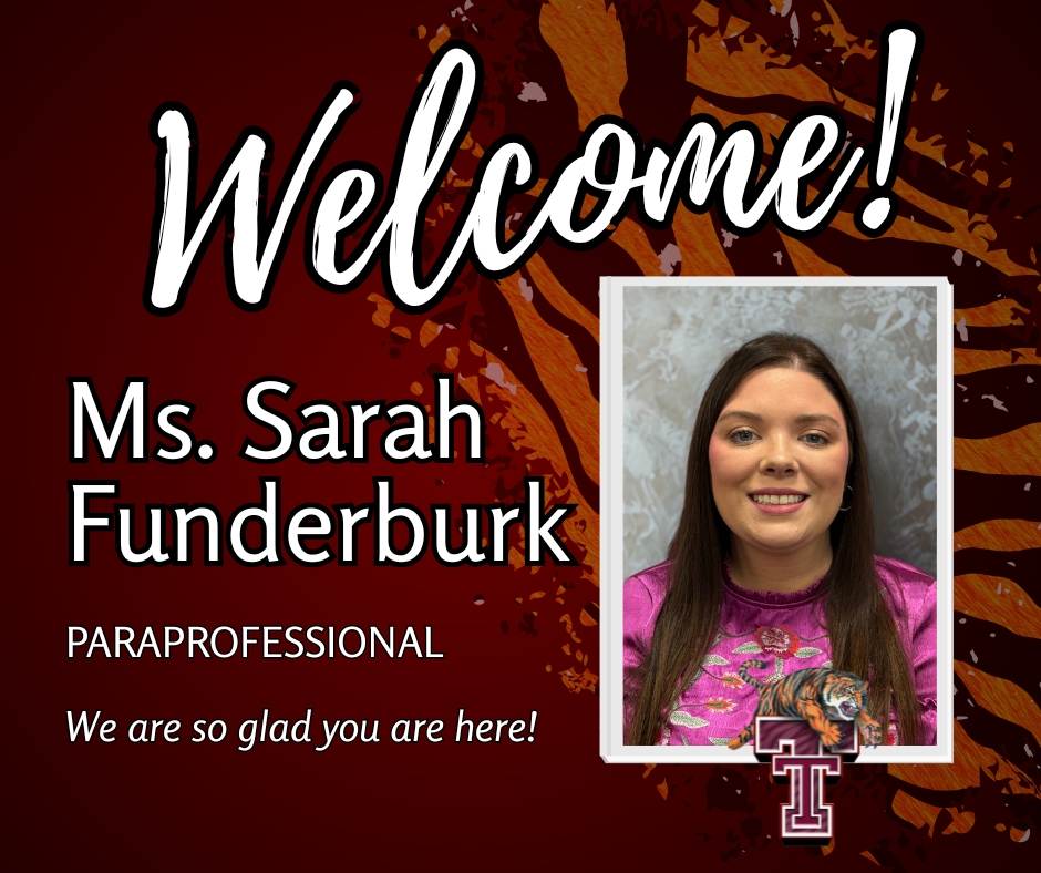 Welcome Sarah Funderburk, Paraprofessional