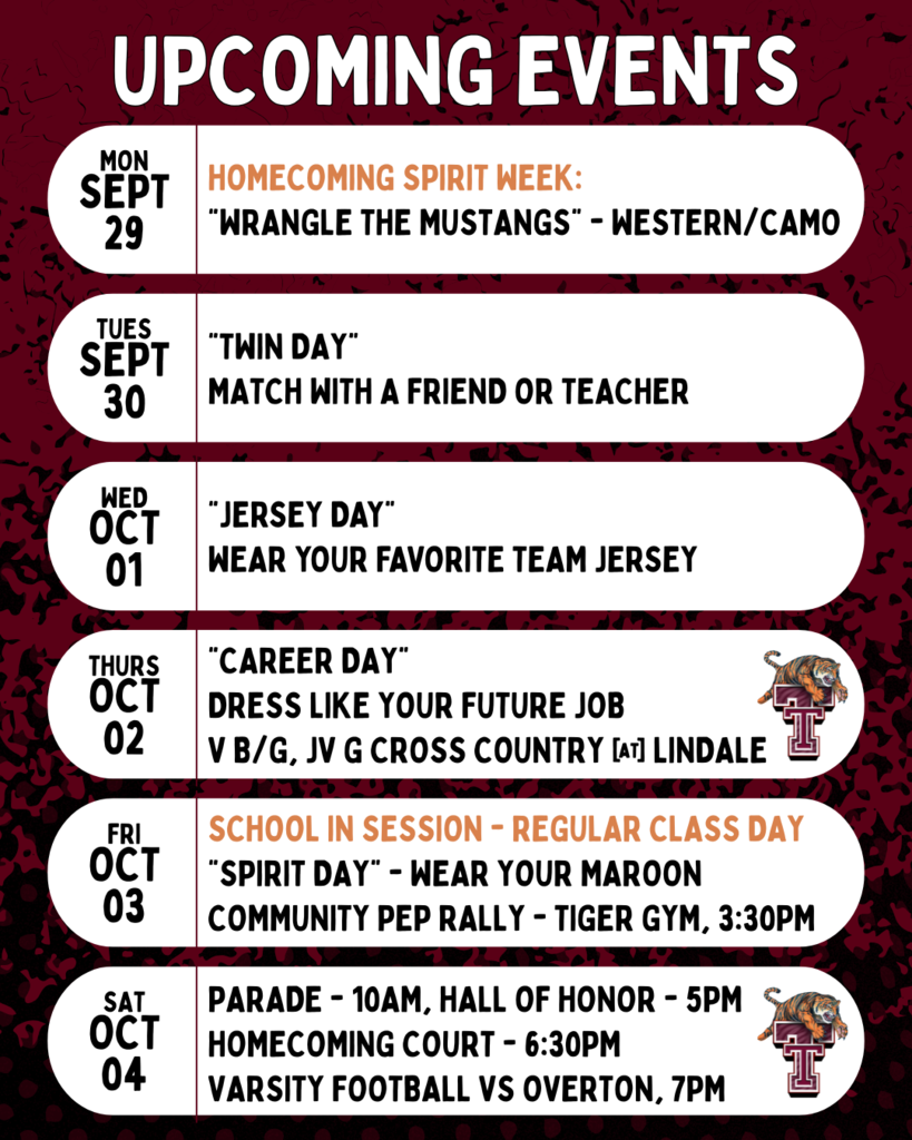 Upcoming Events: Week of Sept 29