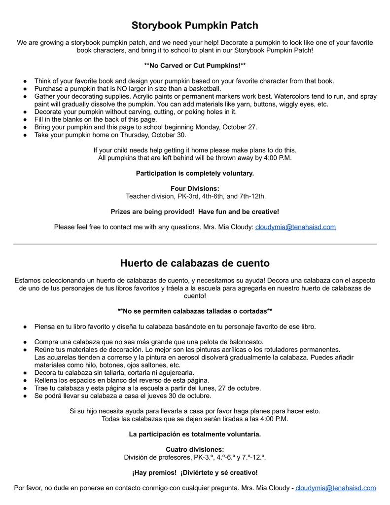 Pumpkin Contest Rules