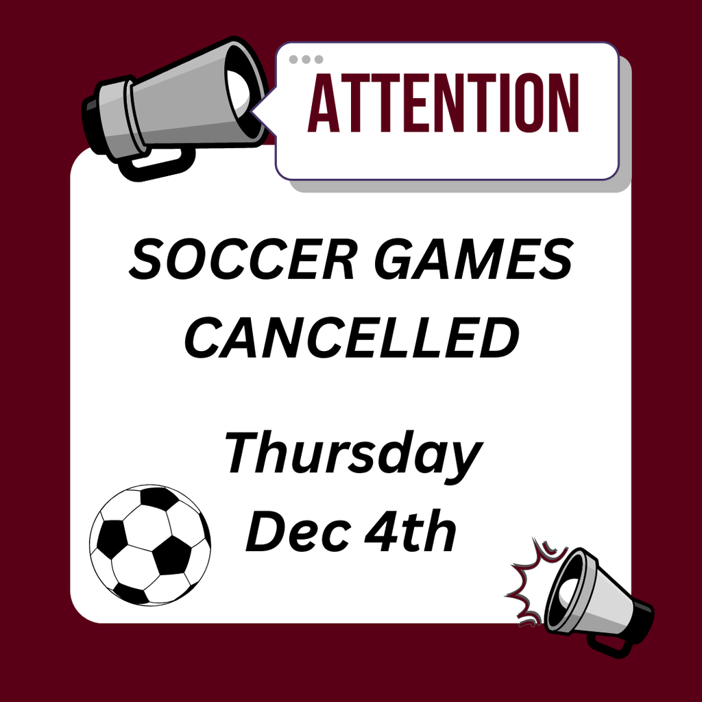 Soccer cancelled Dec 4th due to field conditions