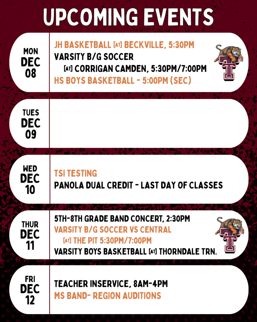Upcoming Events: Week of Dec 8