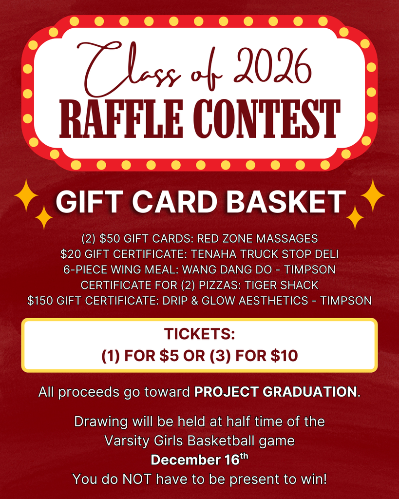 Senior Class - Gift Card Basket Raffle, Drawing Dec 16th