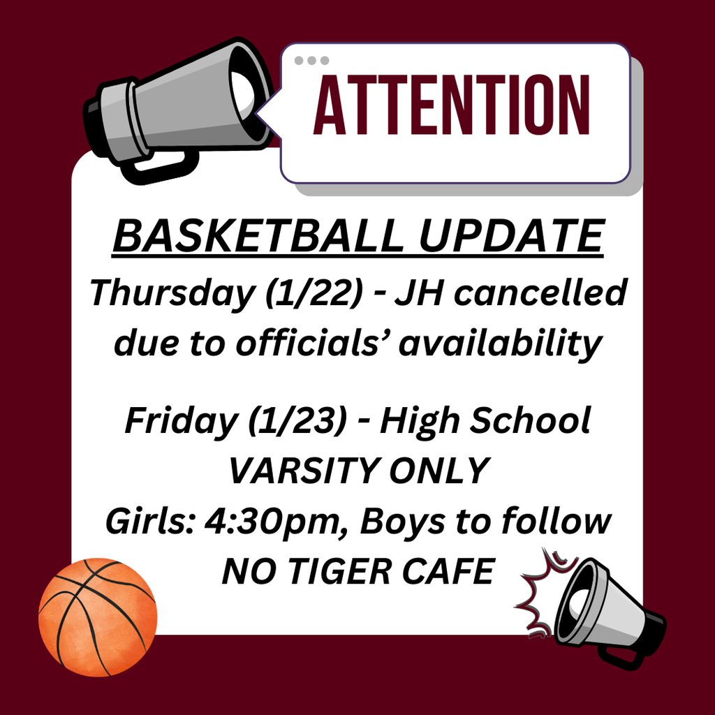 Basketball Update - JH games cancelled for (1/22), HS changes for (1/23)