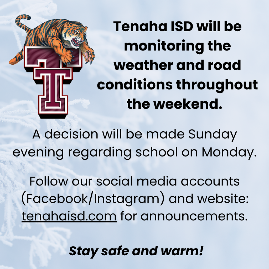 Winter Weather Watch - decision will be made Sunday evening regarding school on Monday, 1/26