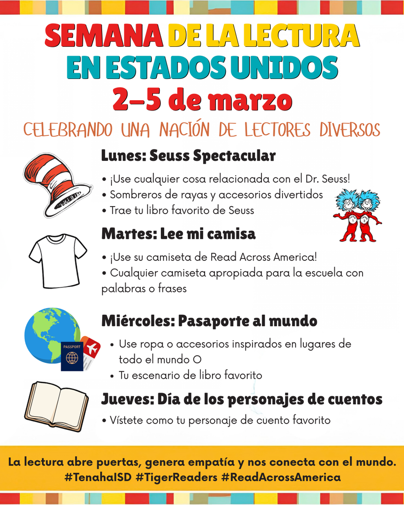 Read Across America, March 2-5: Dress Up Days (Spanish)