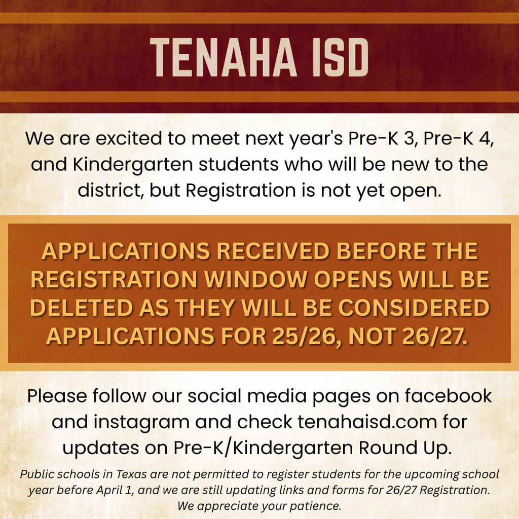 Registration not yet open. Early applications will be deleted as the system considers them 25/26, not 26/27