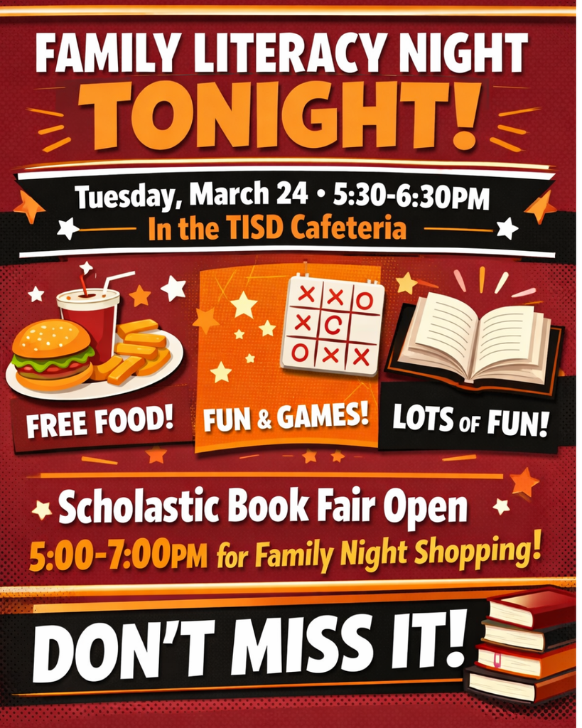 Literacy Night - TONIGHT! Tuesday, March 24