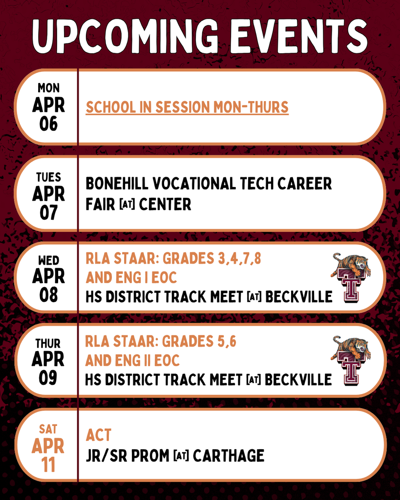 Upcoming Events: Week of April 6