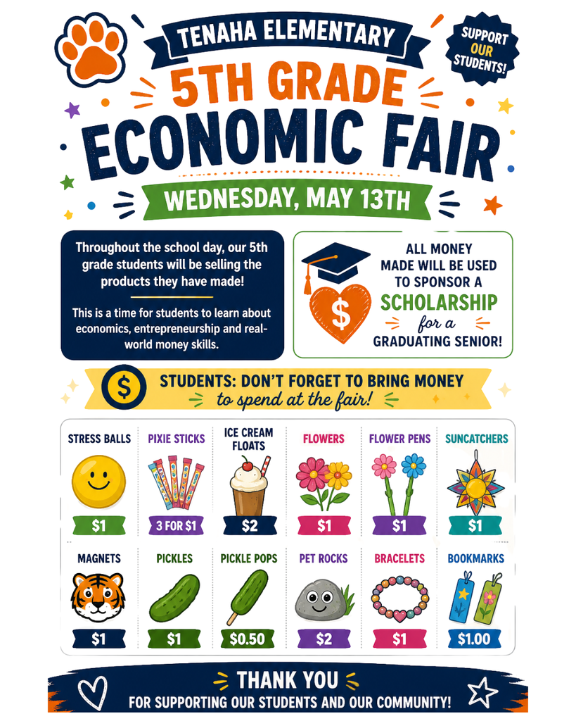 5th Grade Economic Fair - Wednesday, May 13th
