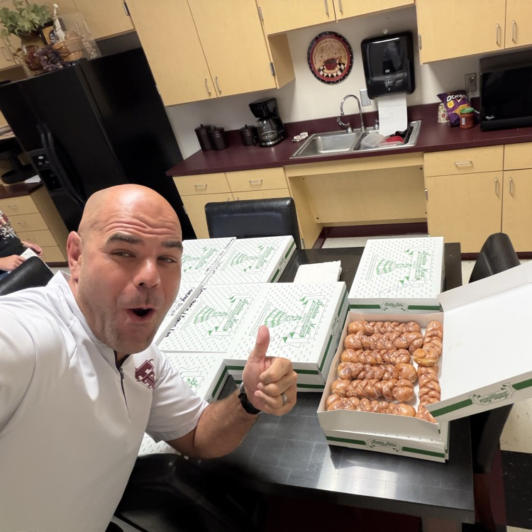 Principal Vick excited about donuts from Bink’s - Tenaha