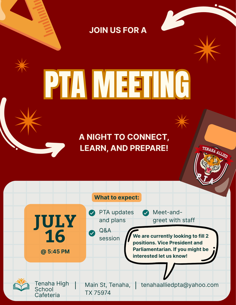 PTA Meeting - Thursday, July 16 @ 5:45pm